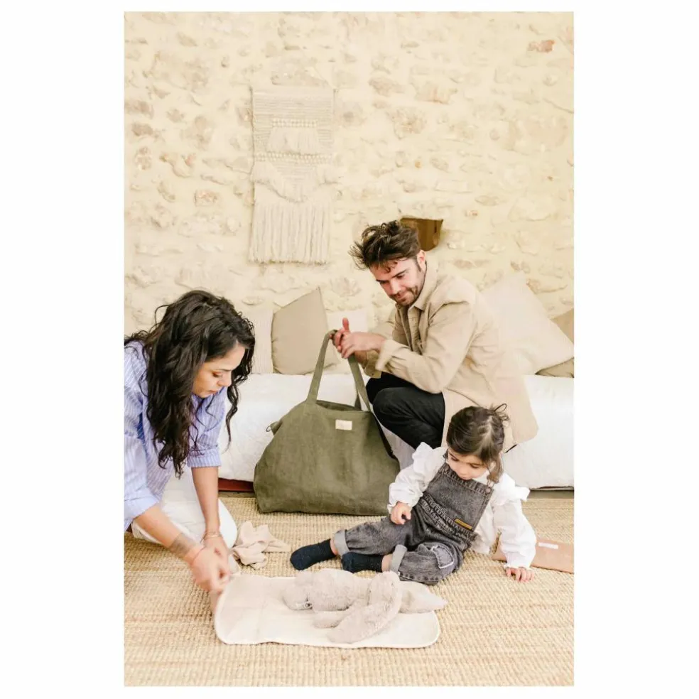 Sac week-end en lin | Vert kaki