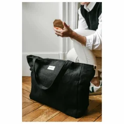 Sac zippé en lin | Noir