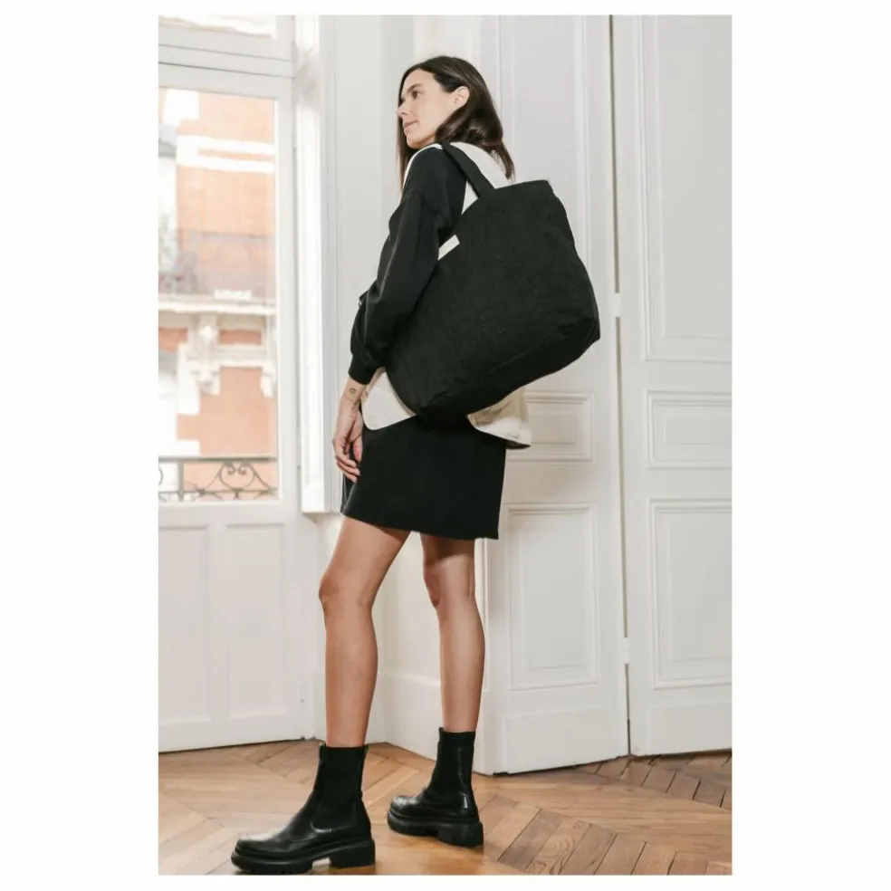 Sac zippé en lin | Noir