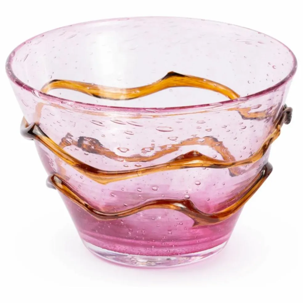 Saladier en verre Roméo | Rose fuschia