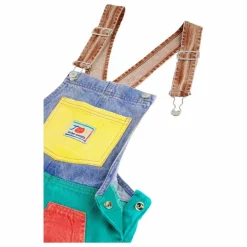 Salopette Colorblock Coton Bio | Turquoise