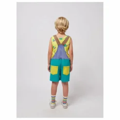 Salopette Colorblock Coton Bio | Turquoise