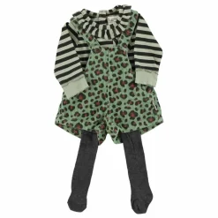 Salopette Courte Léopard Velours Côtelé | Vert