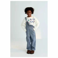 Salopette Diana Rayée Coton Bio | Bleu marine