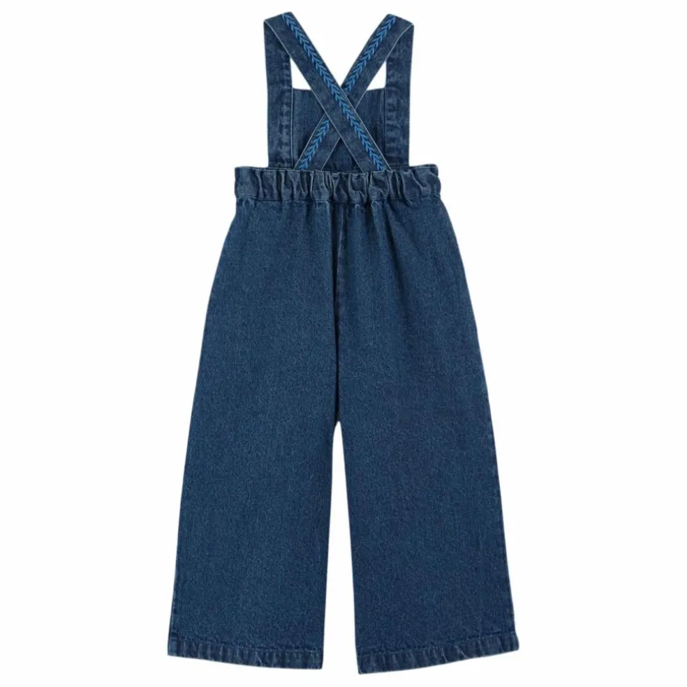 Salopette en Jean Brodée | Bleu