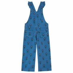 Salopette Fleurie Velours Côtelé | Bleu