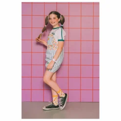 Salopette Short Fleur | Bleu canard