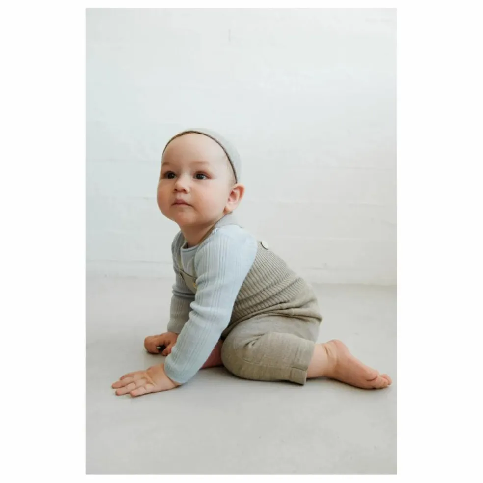 Salopette Taille Haute Laine de Mérinos | Beige chiné