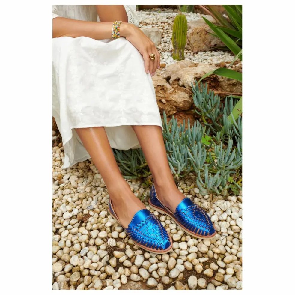 Sandales Alegre Métallisées | Bleu