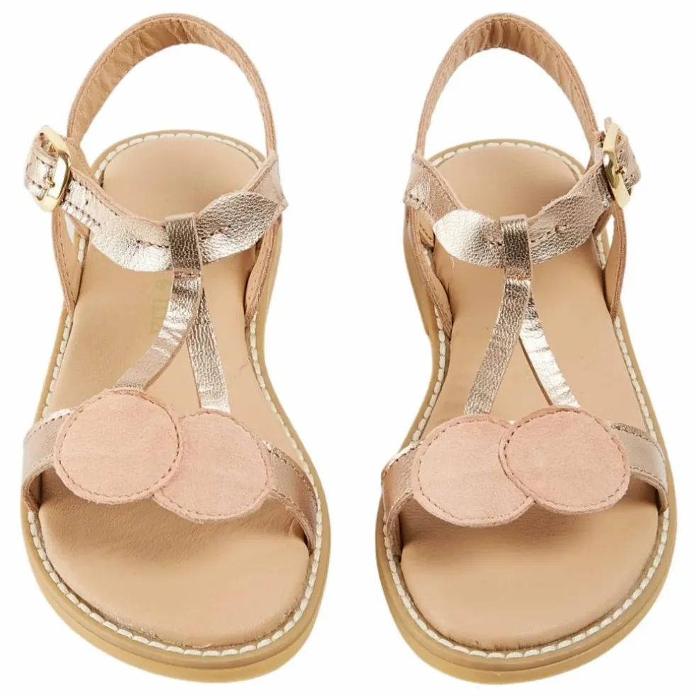 Sandales Cerises Cuir | Rose pâle