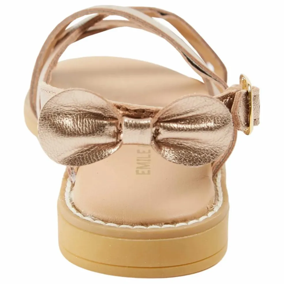Sandales Croisillons Cuir | Doré