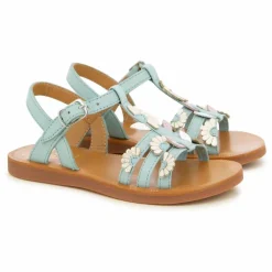 Sandales Plagette Multi Daisy | Bleu turquoise