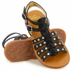Sandales Plagette Stud | Noir mat