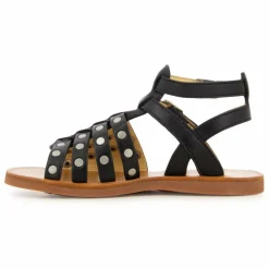 Sandales Plagette Stud | Noir mat