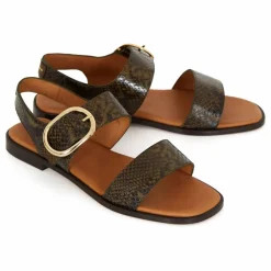 Sandales Rabat Serpiente | Vert kaki