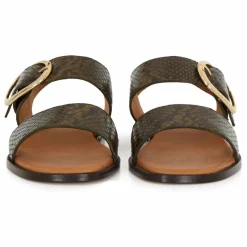 Sandales Rabat Serpiente | Vert kaki