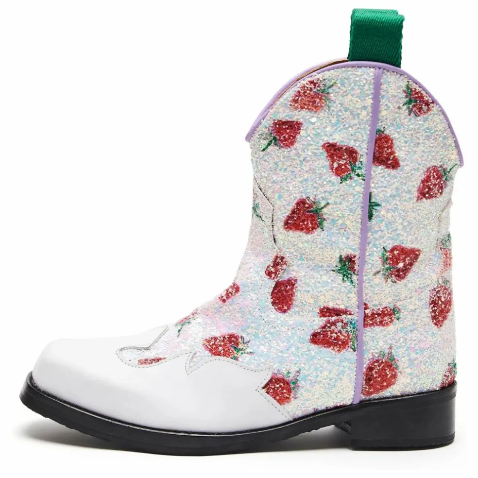 Santiags Fraise Cuir | Blanc