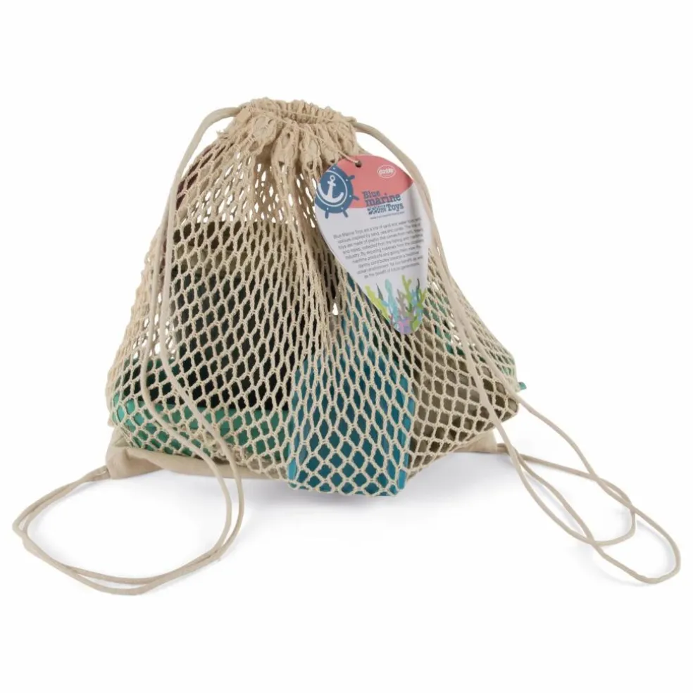 Seau et bateau de plage avec leurs accessoires en bioplastique | Bleu