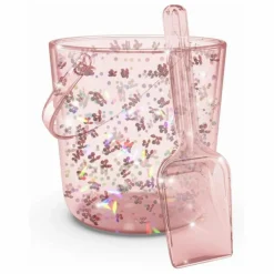 Seau et pelle de plage glitter Cherry | Rose