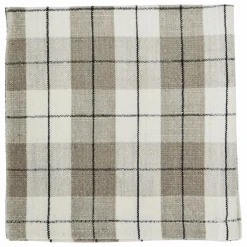 Serviette à carreaux en coton | Taupe