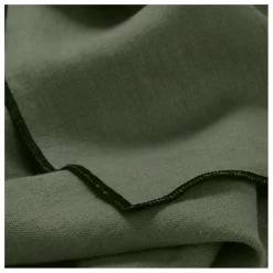 Serviette de table en lin lavé-surfilée - Set de 4 | Vert kaki
