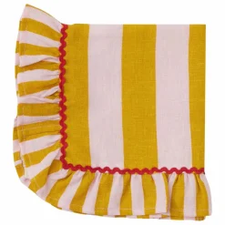 Serviette rayée | Jaune moutarde