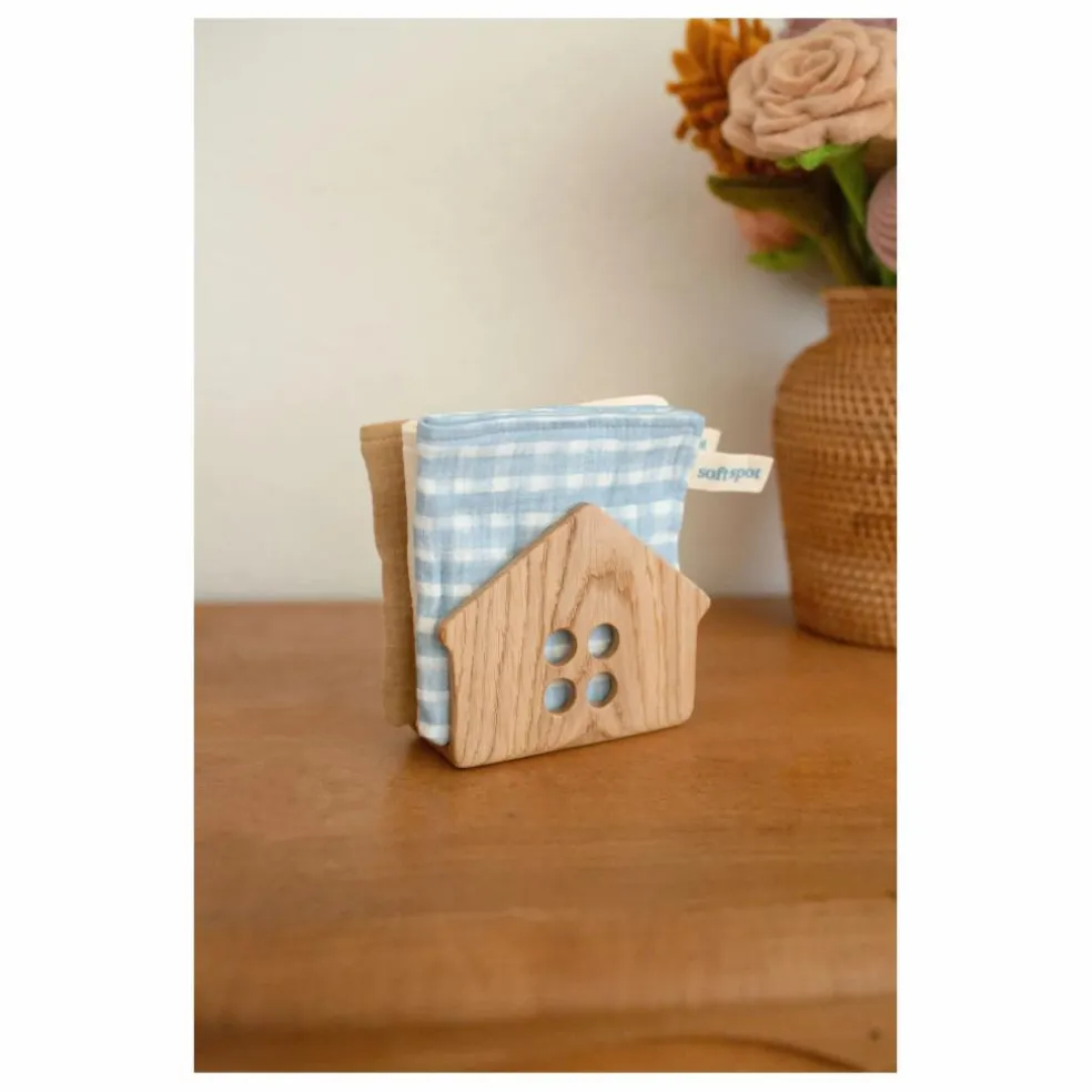 Serviettes Cottage en coton bio - Set de 3 | Bleu