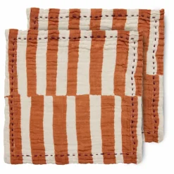 Serviettes de table en coton - Set de 2 | Mandarine