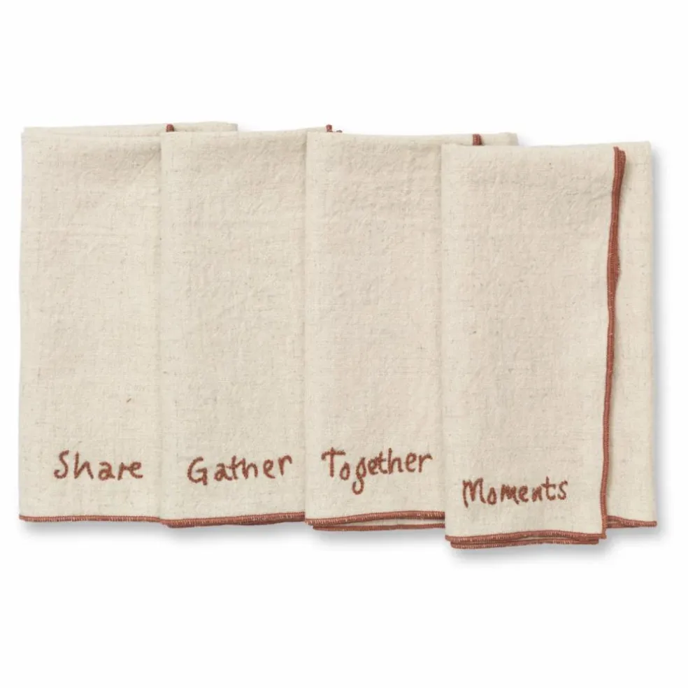 Serviettes de table en coton - set de 4 | Beige