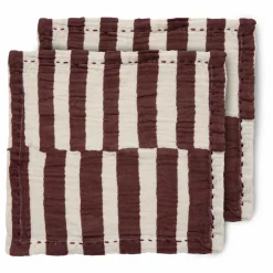 Serviettes de table en coton - Set de 2 | Lie de vin