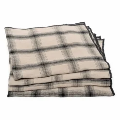 Serviettes de table Highlands en lin lavé - Set de 4 | Beige rosé