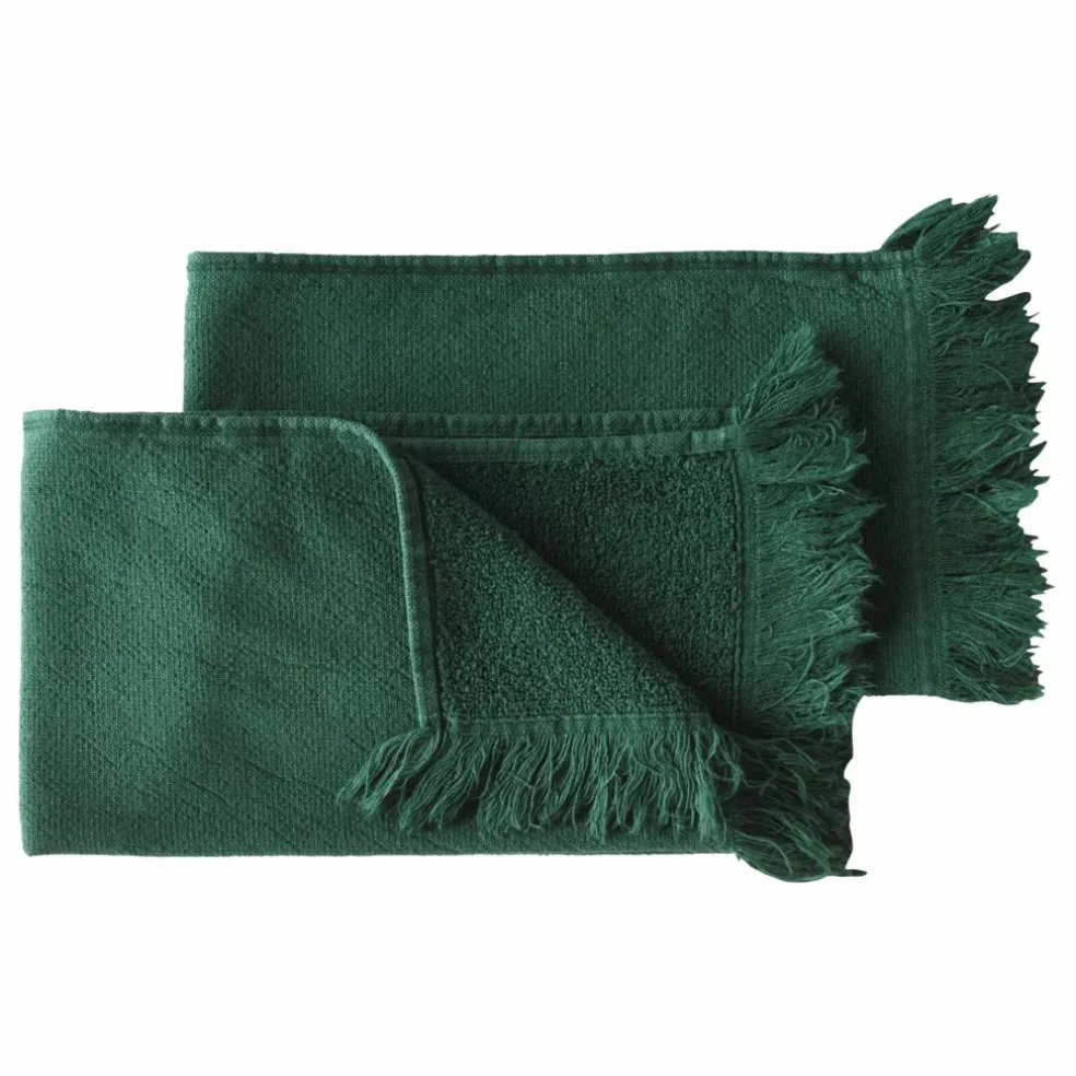 Serviettes d'invité - Set de 2 | Vert foncé
