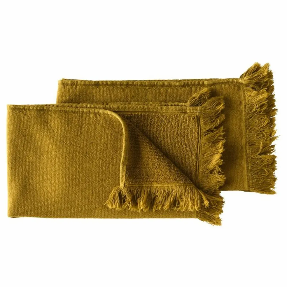 Serviettes d'invité en coton bio Luna - Set de 2 | Gold