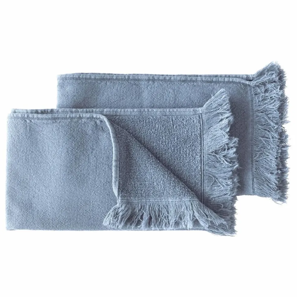 Serviettes d'invité en coton bio Luna - Set de 2 | Bleu ciel