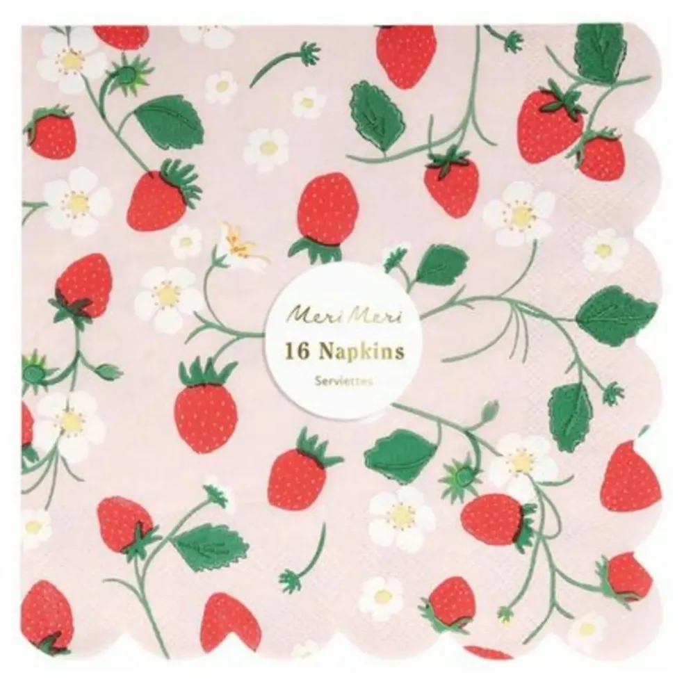Serviettes en papier Fraises - Set de 16