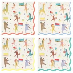 Serviettes en papier Parade des animaux - Set de 16