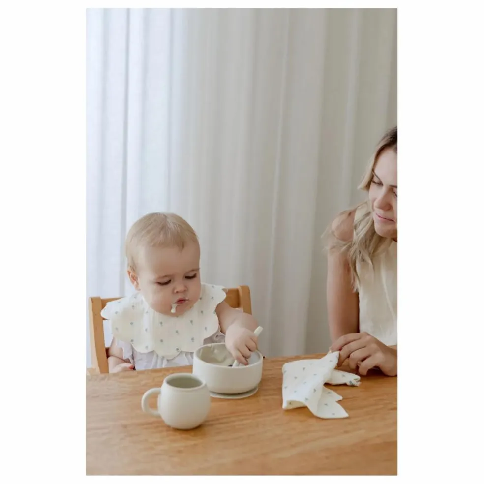 Serviettes Periwinkle en coton bio - Set de 3 | Bleu