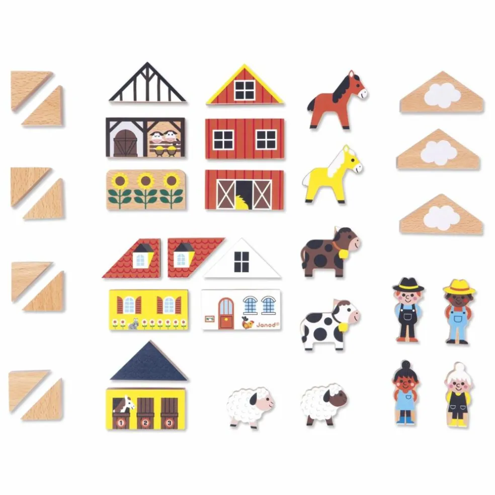 Set de cubes en bois Campagne - Cross Roads
