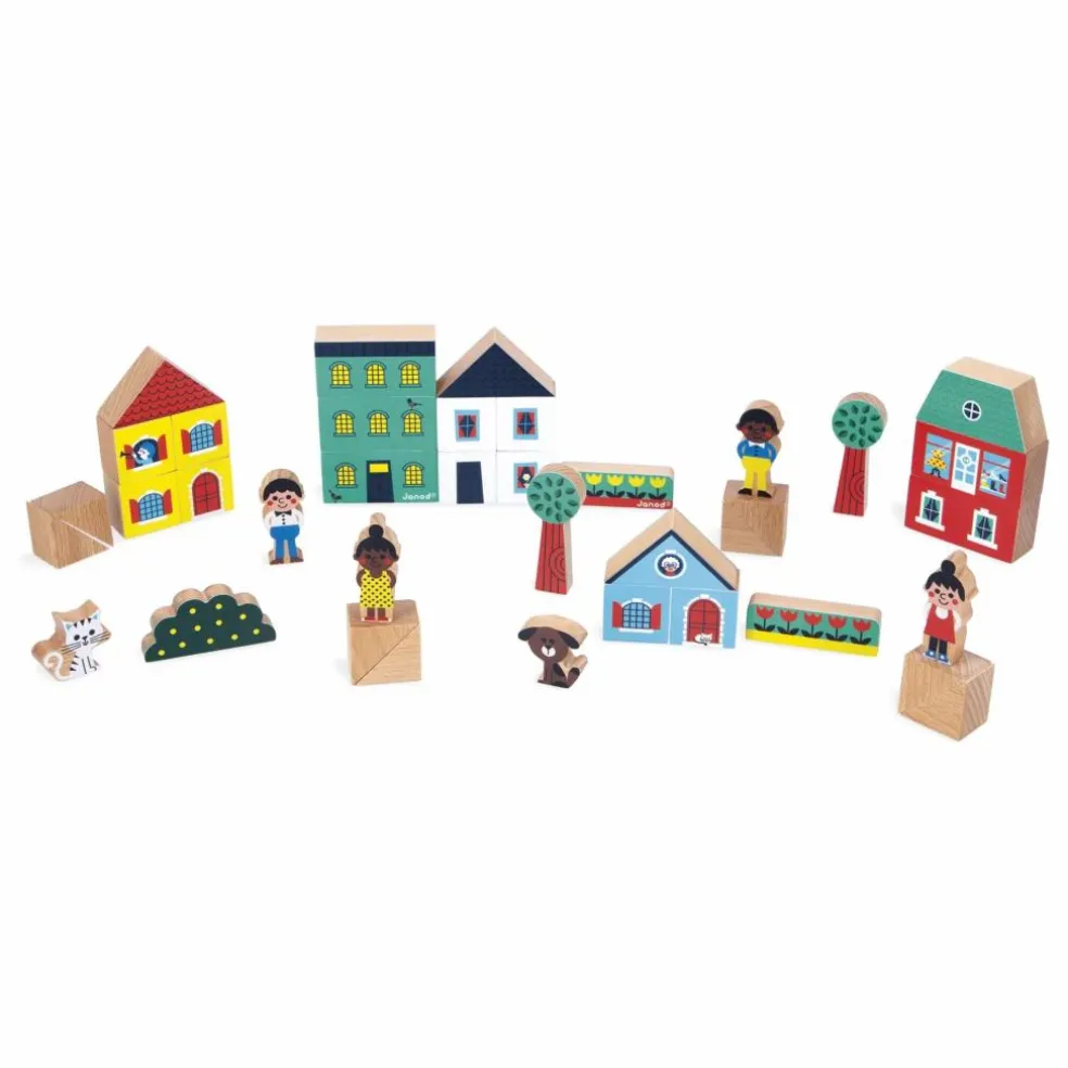 Set de cubes en bois Ville - Cross Roads