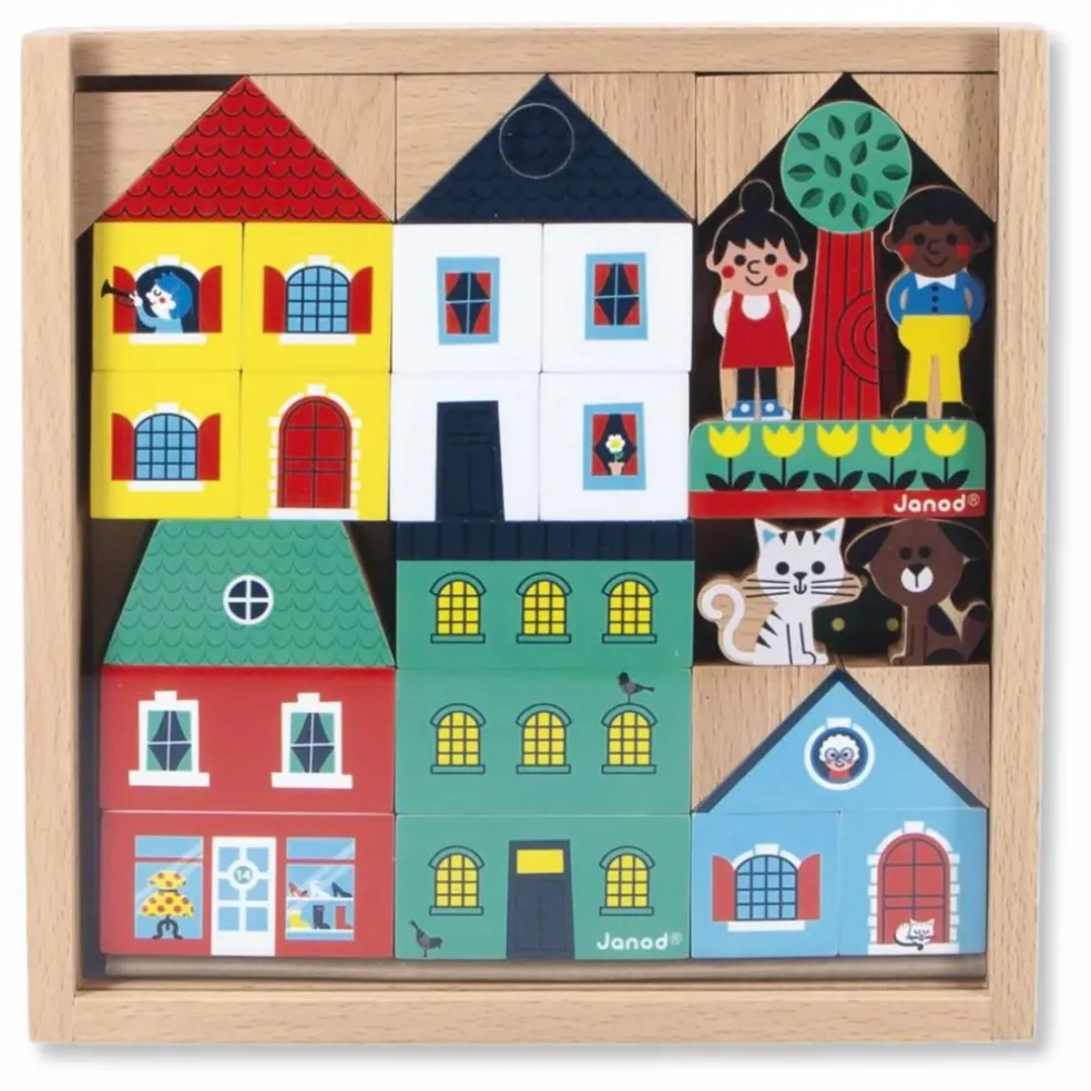 Set de cubes en bois Ville - Cross Roads