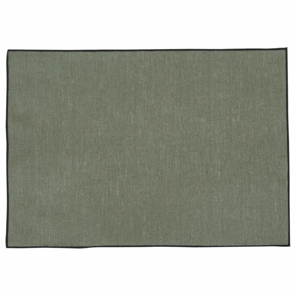 Set de table Borgo en lin enduit | Vert kaki