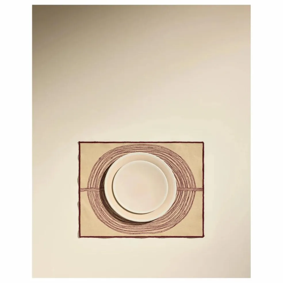 Set de table brodé Mirage | Carmin