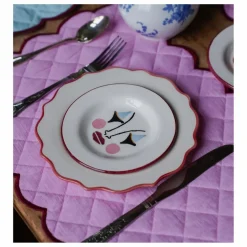 Set de table Cotton candy Scalloped | Rose bonbon