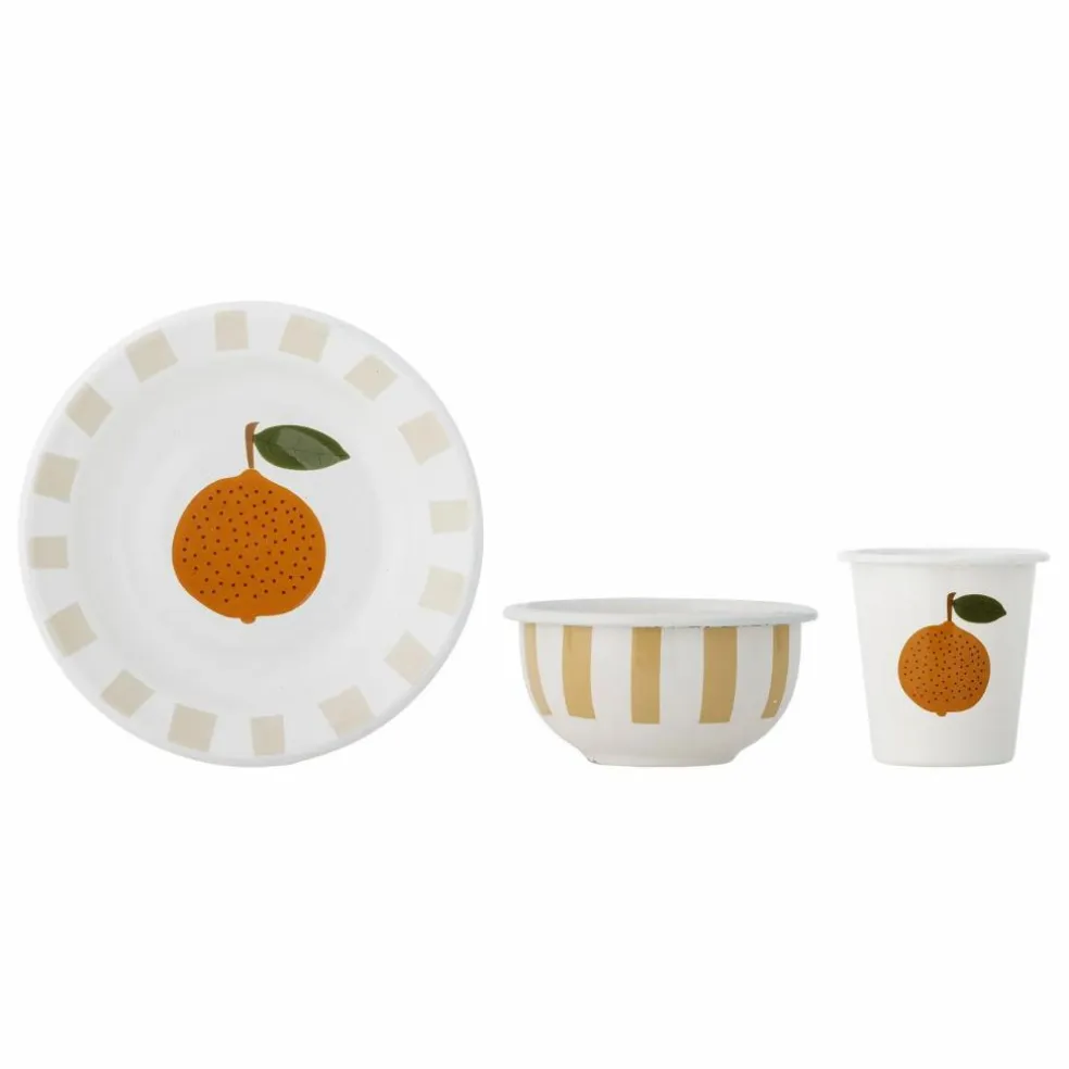 Set vaisselle en émail Agnès | Blanc
