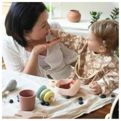 Set vaisselle silicone 4 pièces | Rose pâle