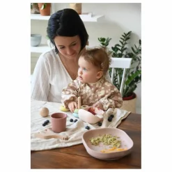 Set vaisselle silicone 4 pièces | Rose pâle