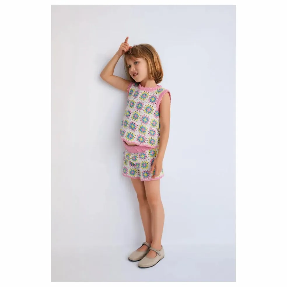 Short Crochet Fleurs Nikaia Baby | Rose bonbon