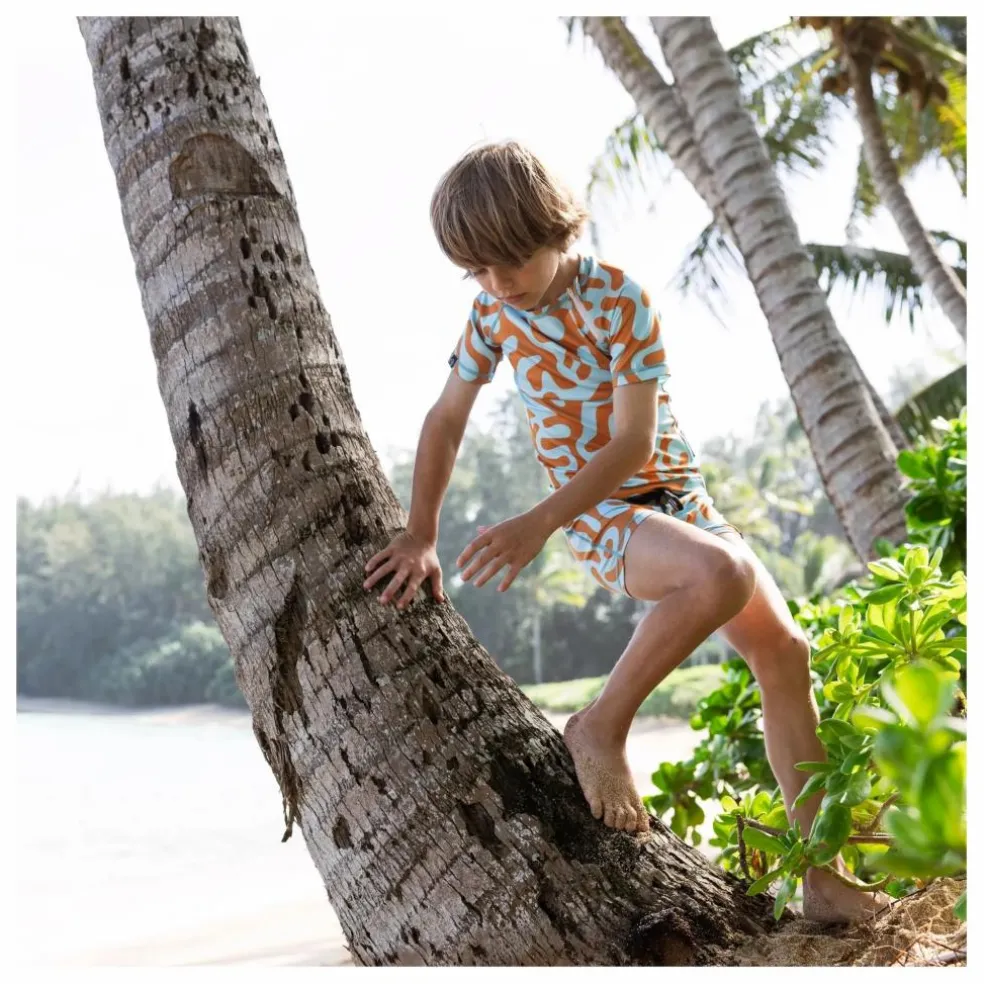 Short de Bain Anti-UV Coral Reef Fibres Recyclées | Bleu ciel