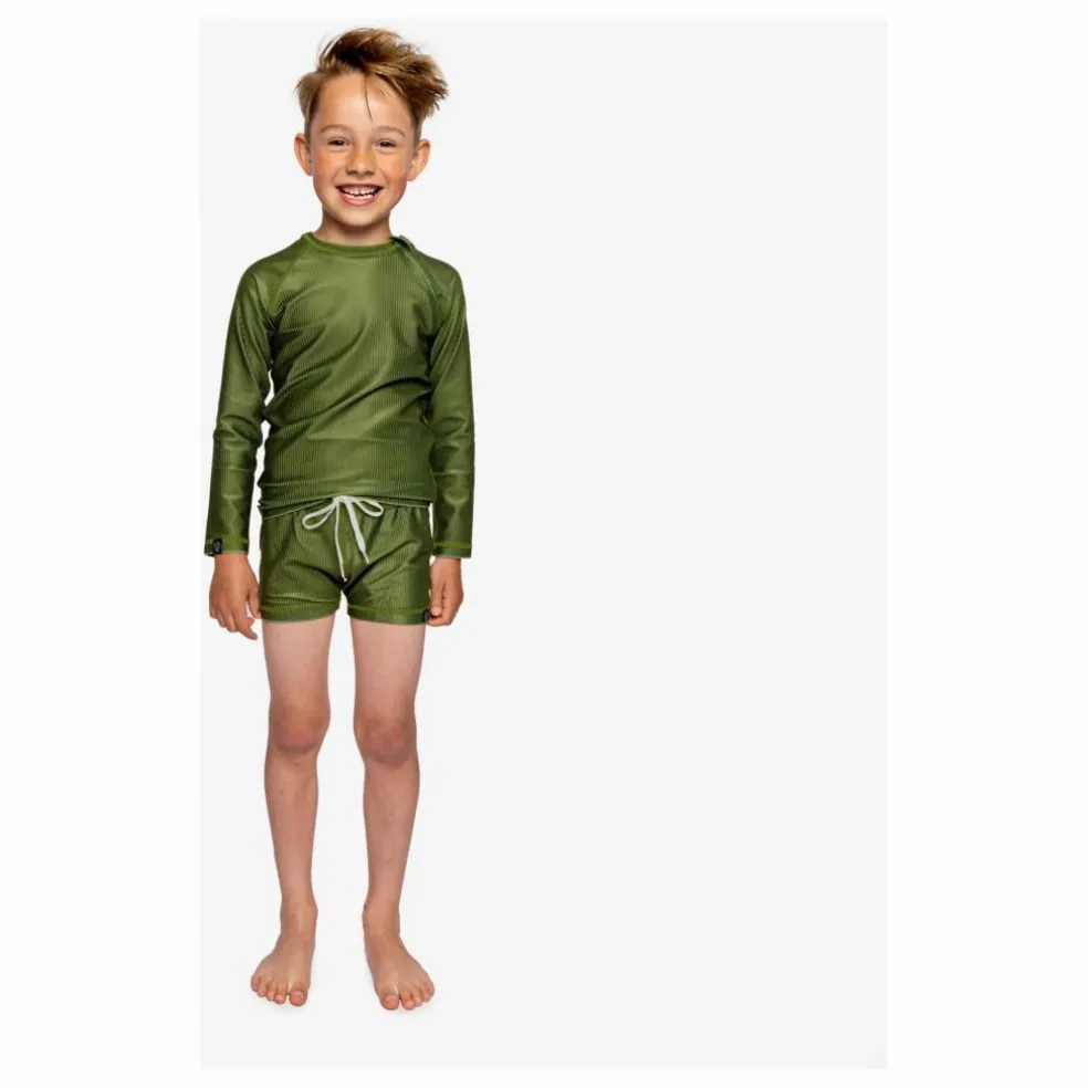 Short de Bain Anti-UV Côtelé | Vert foncé