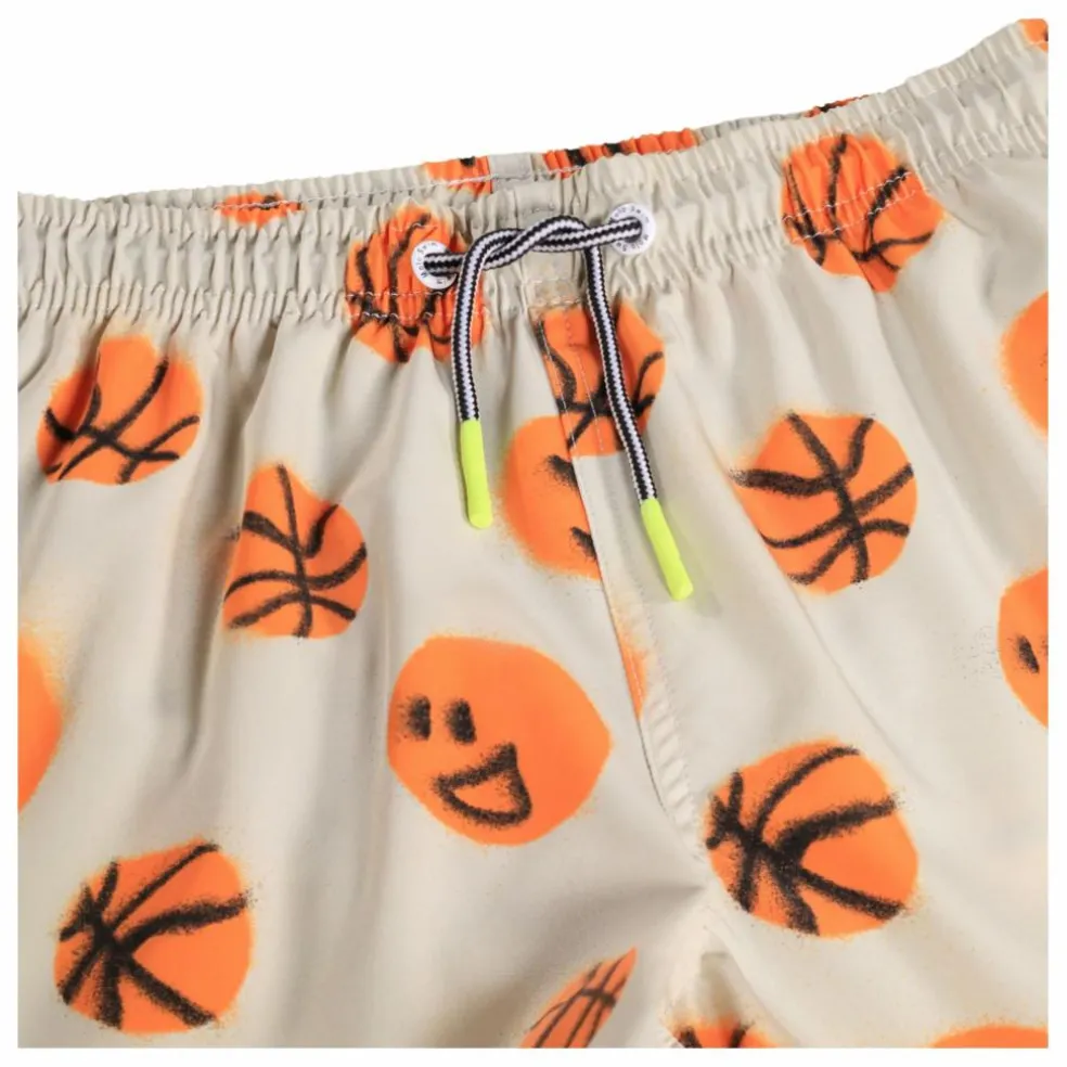 Short de Bain Niko Basketballs Fibres Recyclées | Beige